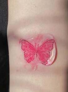 1張蝴蝶樣式紋身貼紙手腕身體小臨時紋身貼