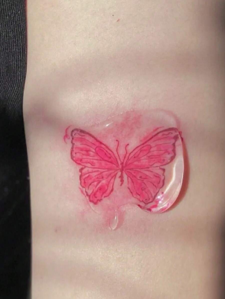 1張蝴蝶樣式紋身貼紙手腕身體小臨時紋身貼