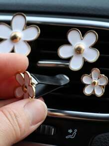 4pcs Flower Design Car Air Outlet Clip - Multicolor - View 3