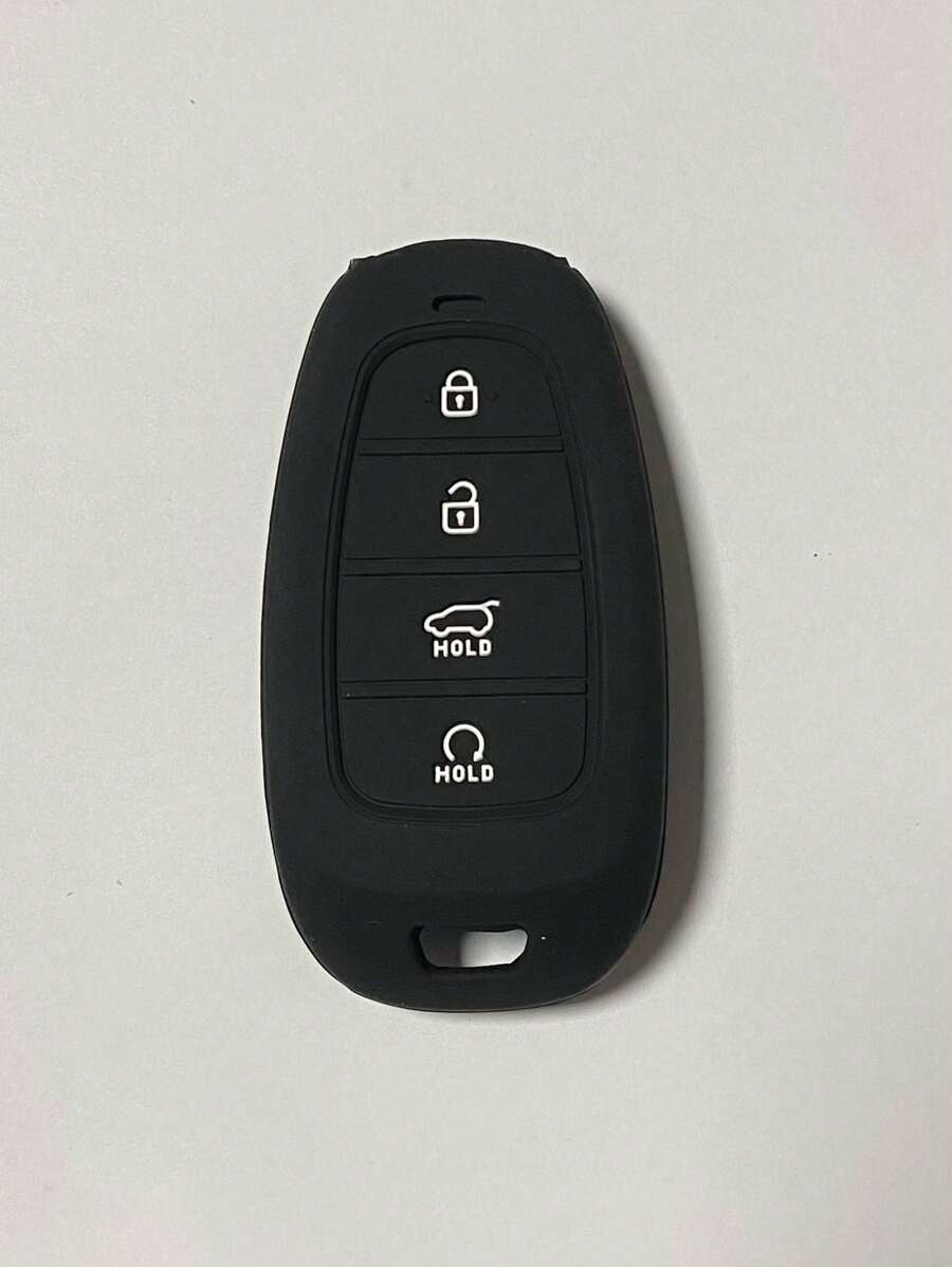 矽膠汽車鑰匙包兼容現代途勝，鑰匙扣保護套 - 黑色 - 查看 1