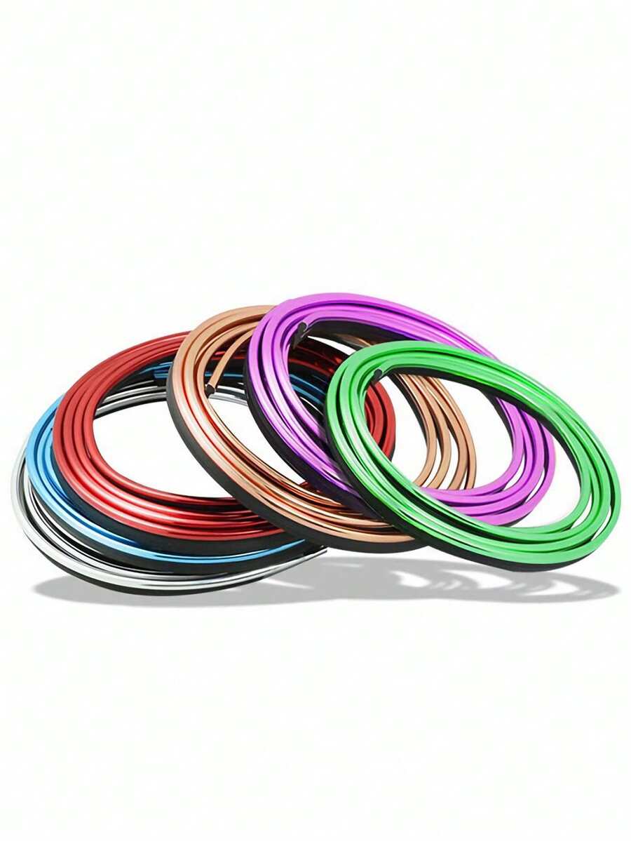 1 Roll 5m Red Pvc Car Interior Decoration Trim Strip For Car Accessories Gap Filling Decoration Strip For Control Panel & Car Door With Chrome Plated Decorative Strip - Red - View 1