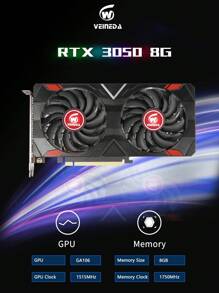 Veineda Geforce Rtx 3050 8gb Nvidia顯示卡遊戲顯示卡,128位gddr6,rtx3050 Gpu,pcie 4.0,用於桌上型電腦愛好者 - 黑色 - 查看 3