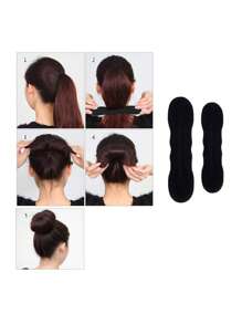 Braider Set, 1Set Braiding Tool Tail Hair Tool Hair Loop Diy Styling Tool Set Tail Hair Flipper Pull Through Ponytail Tool for Hair Decoration - Black - View 6