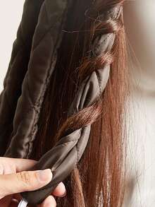 無需加熱捲髮帶，1入粉色頭髮工具八爪魚捲髮帶頭帶鬆懈捲髮器過夜捲曲波浪捲髮器造型造型頭髮裝飾 - 棕色 - 查看 6