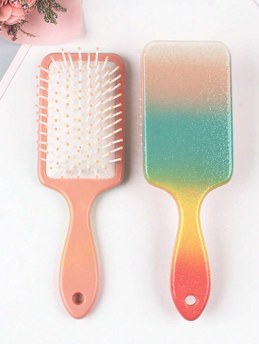 Cepillo para el cabello con cojín, 1 cepillo para el cabello con paleta, cepillo para el cabello con cerdas de jabalí, peine para desenredar el cabello - Multicolor - Ver 1