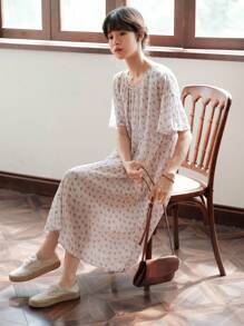 DAZY 碎花荷葉邊娃娃裙 - 彩色 - 查看 1