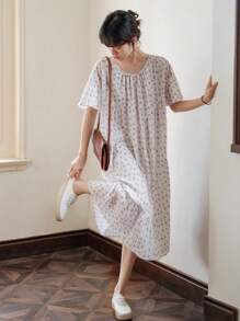 DAZY 碎花荷葉邊娃娃裙 - 彩色 - 查看 3