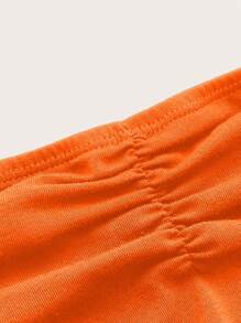 SHEIN EZwear áo nữ kích thước lớn Xù màu trơn Giải trí - trái cam - Xem 4
