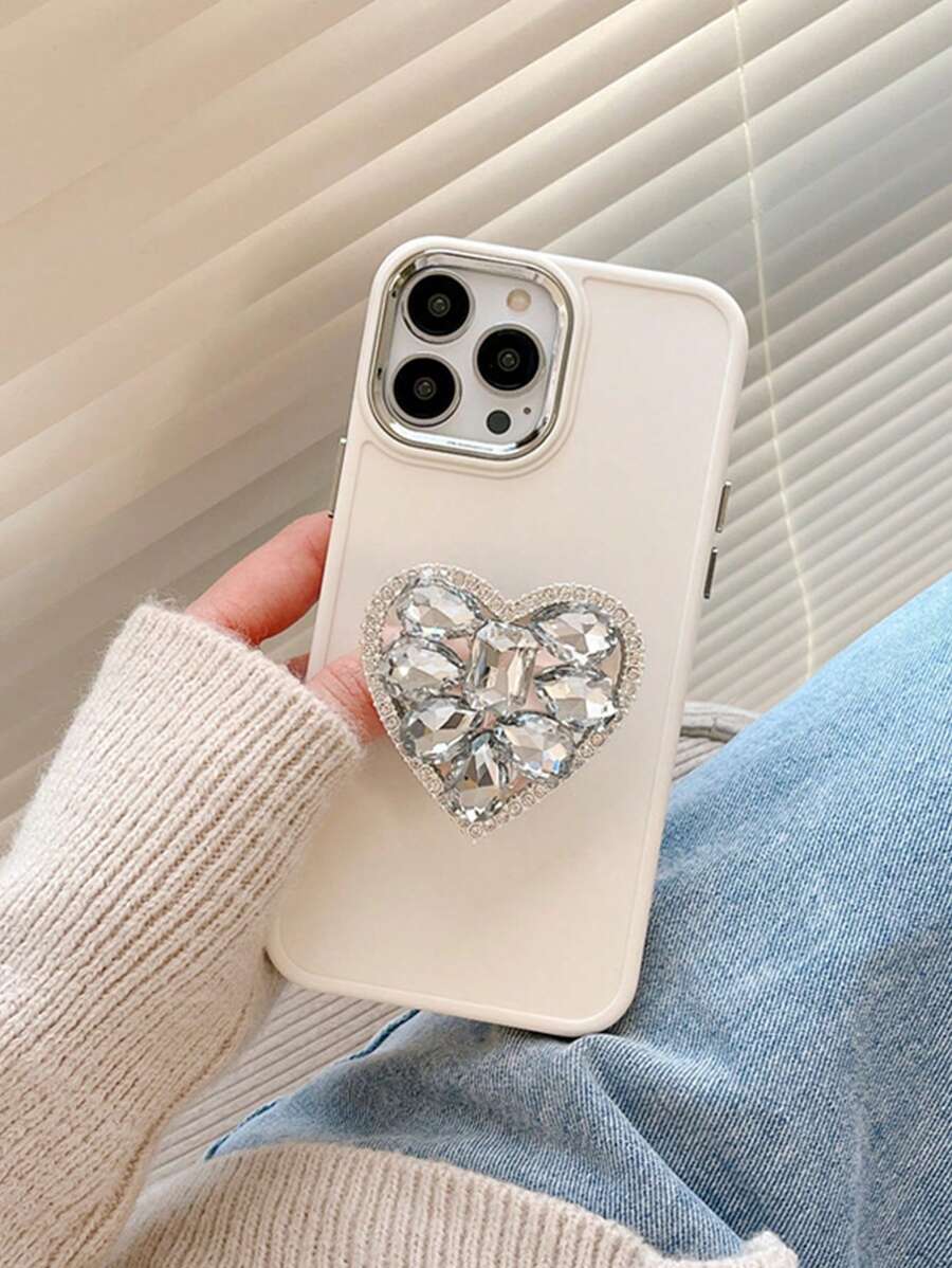 心型設計電鍍手機殼 突顯握力 相容 iPhone 15/15Pro/15Plus/15Promax - 棕色 - 查看 1