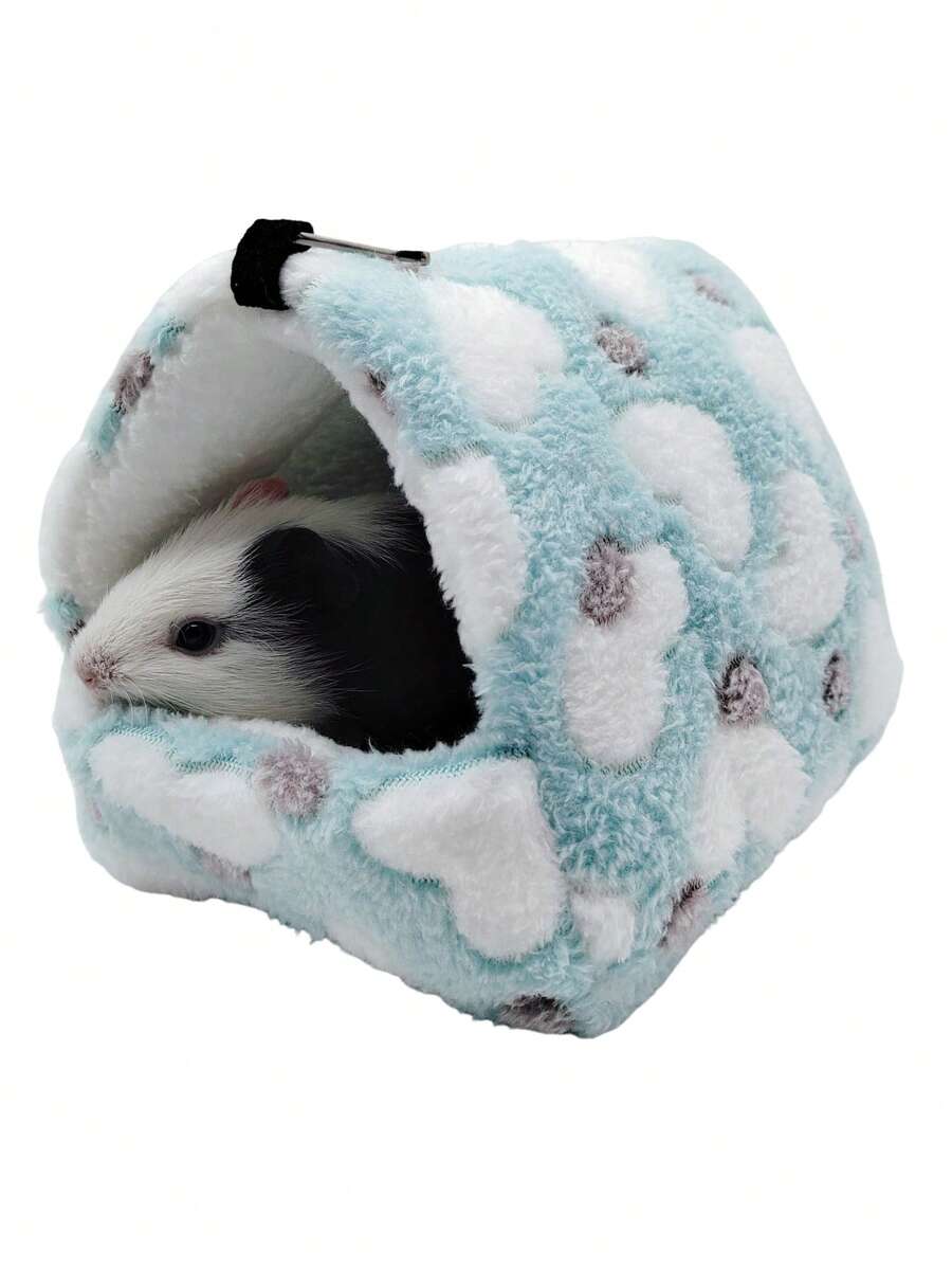 1 PC Heart In Fuzzy Hamster Bed For Small Animal For Sleep - màu xanh lá - Xem 1