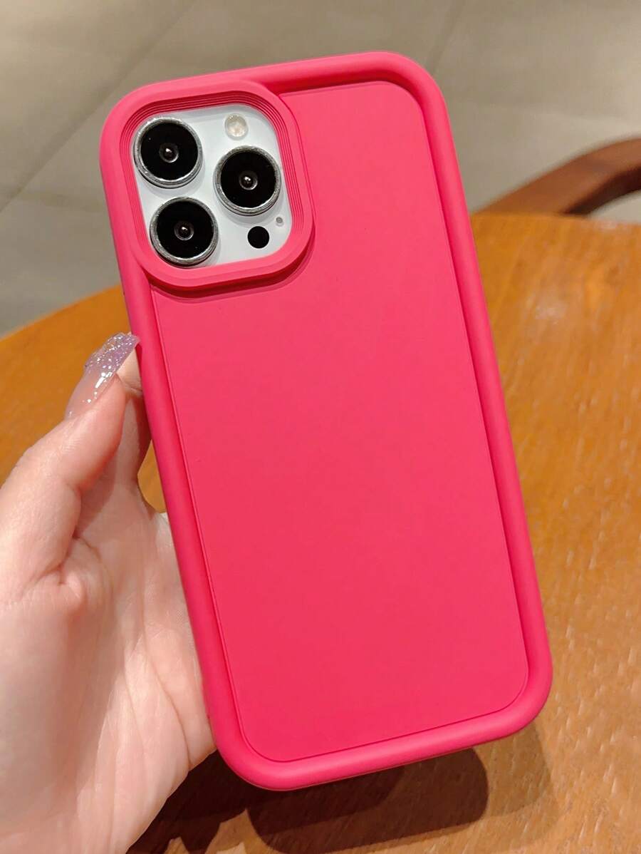 素色矽膠手機殼 - 玫紅色 - 查看 1