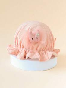 Bebé niñas 1 pieza Sombrero cubo con dibujos animados conejo & con diseño de lazo transpirable dulce para primavera con