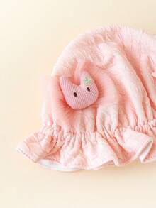 Bebé niñas 1 pieza Sombrero cubo con dibujos animados conejo & con diseño de lazo transpirable dulce para primavera con