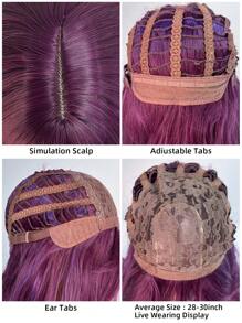 超長卷人造假髮帶劉海 - 彩色 - 查看 6