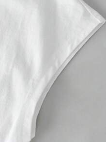 SHEIN Tops con gái màu trơn Giải trí - trắng - Xem 4