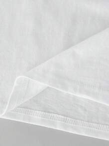 SHEIN Tops con gái màu trơn Giải trí - trắng - Xem 5