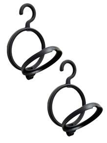2pcs Wall Mount Wig Holder Stands - Black - View 1