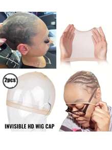 2pcs HD Wig Mesh Cap - Khaki - View 2