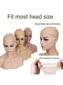 2pcs HD Wig Mesh Cap - Khaki - View 5