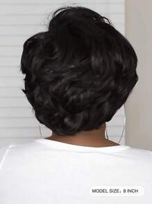 Pelucas Cortas Negras Bob Wave Straight Diy - Negro - Ver 2