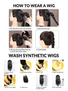 Phần mở rộng tóc tổng hợp đuôi ngựa dài thẳng tự làm - Lạc đà - Xem 8