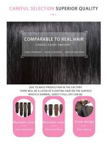 長款直筒馬尾合成纖維接髮 - Dark Brown - 查看 3