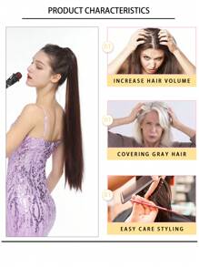 長款直筒馬尾合成纖維接髮 - Dark Brown - 查看 6