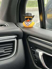 1入組卡通鴨設計車內裝飾品,橡膠鴨子 - 彩色 - 查看 2