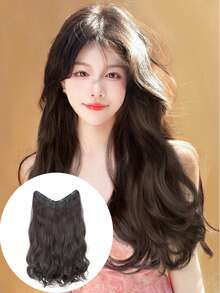 中等卷合成纖維接髮 - 黑色 - 查看 1