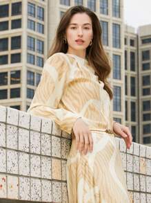 MOTF PREMIUM BLUSA DE SEDA PURA RAYAS CEBRA - Multicolor - Ver 4