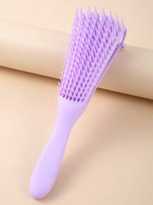 Lk-11 浅紫色镂空按摩形梳子发刷、刷子、发刷、边缘刷、刷头发、发梳、梳头发、顺发刷、球刷、迷你发刷、发刷套装、木梳 - 淡紫色 - 查看 1