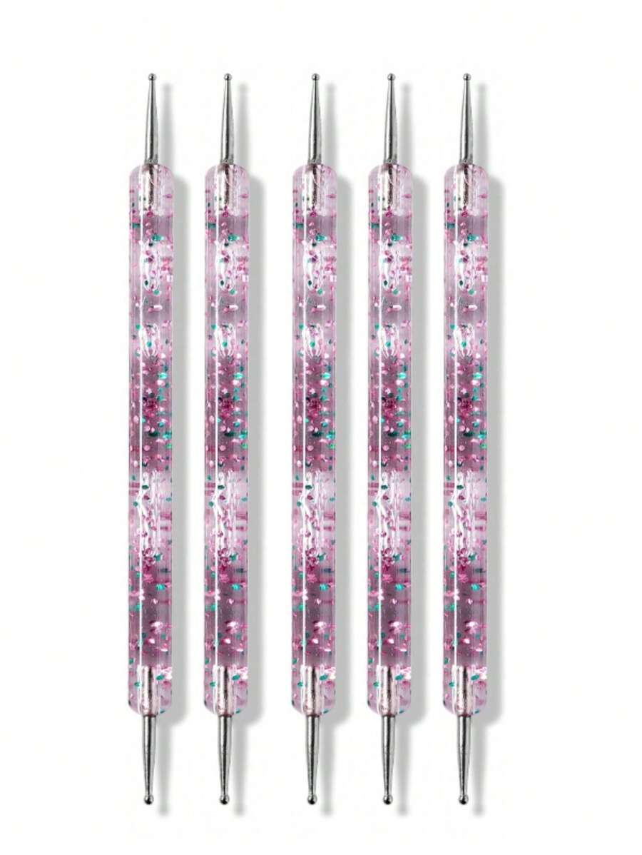 Bút khoan Nail Art Point, 5 cái Dụng cụ làm móng tay hai đầu Bút vẽ - Bụi tím - Xem 1