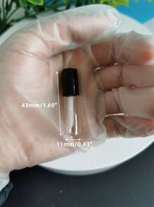5 Peças Mini 1.2Ml Plástico Preto Brilho Labial Tubo Garrafas , Fofo Esmalte Labial Frascos Cosmético Embalagem Recipiente Para Viajando