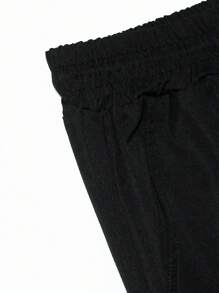 Manfinity Homme Men Contrast Tape Flap Pocket Drawstring Waist Cargo Trousers - Black - View 6