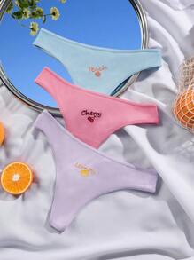 3件字母圖案內褲套裝 - 彩色 - 查看 1