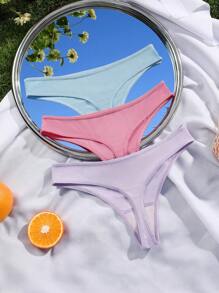 3件字母圖案內褲套裝 - 彩色 - 查看 2