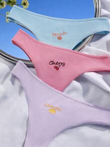 3件字母圖案內褲套裝 - 彩色 - 查看 3