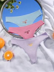 3件字母圖案內褲套裝 - 彩色 - 查看 5