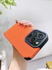 1 Ốp điện thoại mềm bằng da PU có tính năng chống rơi, chống mồ hôi, chống vân tay, chống mài mòn và không phai màu Tương thích với iPhone - trái cam - Xem 4