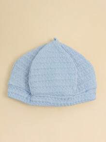 1pc Baby Beret Cap With Small Flower Decoration, For Spring And Autumn - Blue - View 2