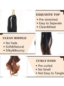 漸層長款卷合成纖維接髮 - 漸層 - 查看 4