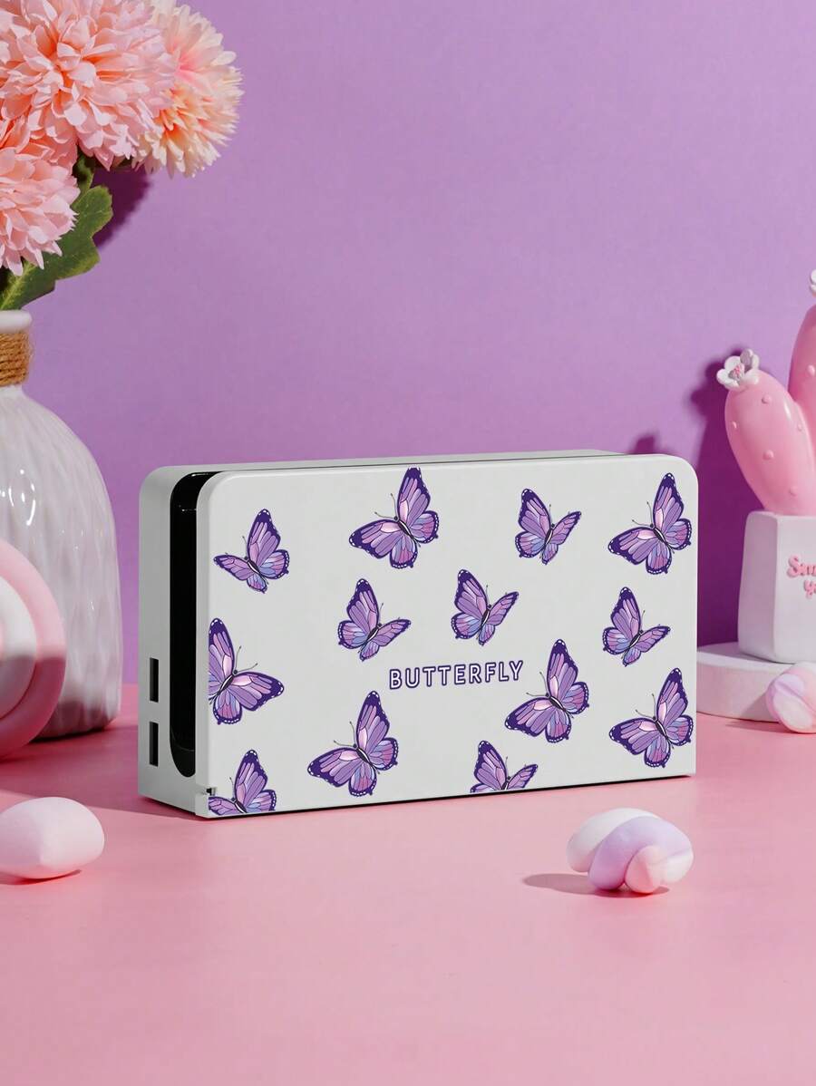 1 vỏ silicon họa tiết con bướm Tương thích với đế cắm Oled của Nintendo Switch - Nhiều màu - Xem 1