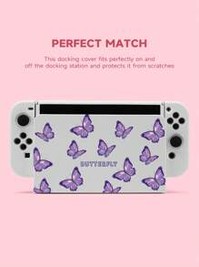 1 vỏ silicon họa tiết con bướm Tương thích với đế cắm Oled của Nintendo Switch - Nhiều màu - Xem 3