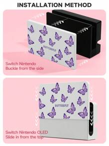 1 vỏ silicon họa tiết con bướm Tương thích với đế cắm Oled của Nintendo Switch - Nhiều màu - Xem 4
