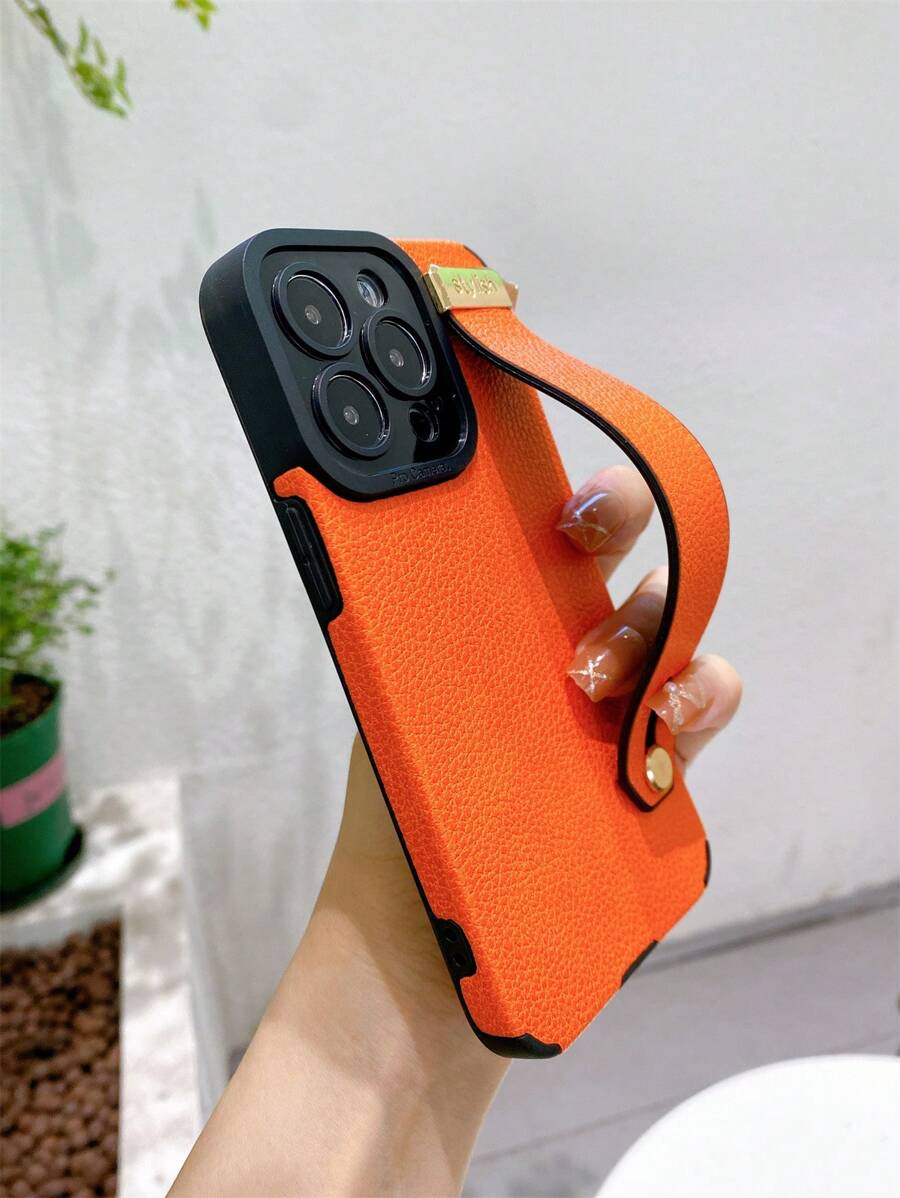 1入組貼合式卡槽支架手環搭配PU柔軟保護套的防震，防汗，防指紋，耐磨，不褪色手機殼（適用於iPhone）