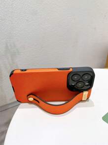 1入組貼合式卡槽支架手環搭配PU柔軟保護套的防震,防汗,防指紋,耐磨,不褪色手機殼(適用於iPhone) - 橘色 - 查看 3