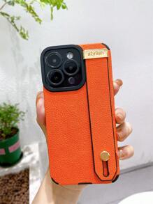 1入組貼合式卡槽支架手環搭配PU柔軟保護套的防震,防汗,防指紋,耐磨,不褪色手機殼(適用於iPhone) - 橘色 - 查看 7