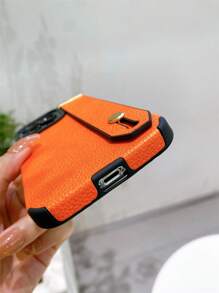1入組貼合式卡槽支架手環搭配PU柔軟保護套的防震,防汗,防指紋,耐磨,不褪色手機殼(適用於iPhone) - 橘色 - 查看 9