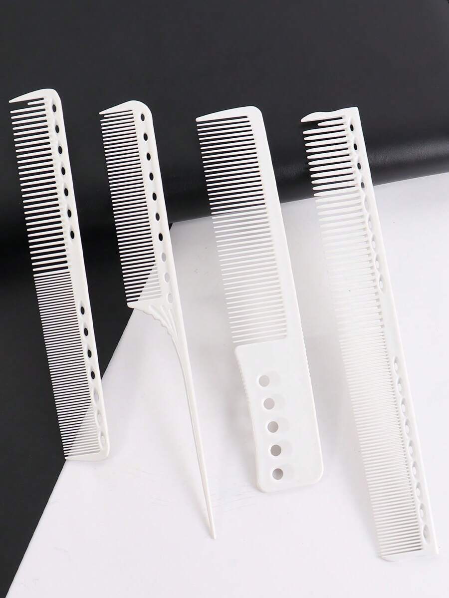 4 Chiếc Lược Chải Tóc Tối Giản Detangling Lược Chải Tóc Đơn Giản Bộ Lược Chải Tóc Du Lịch Tại Nhà Cho Salon Làm Tóc - trắng - Xem 1