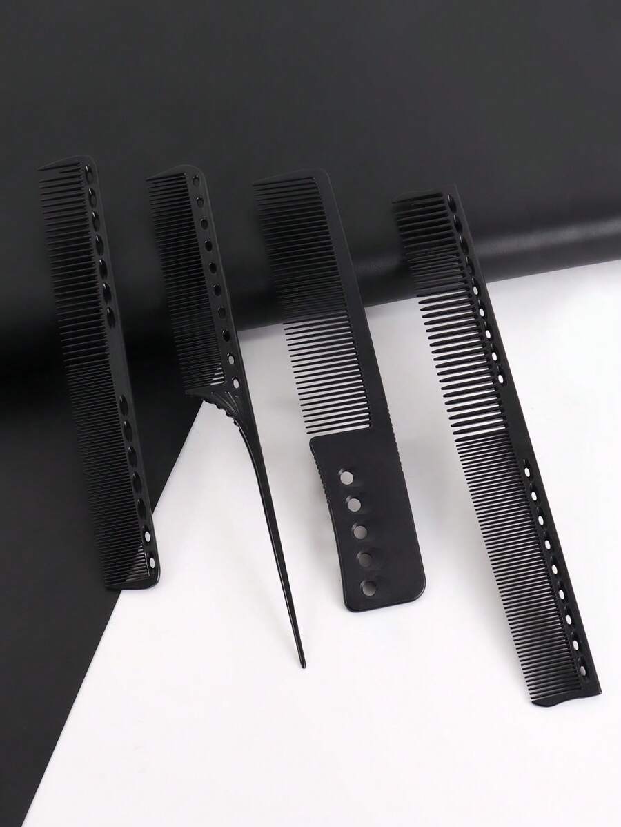 4入組混合頭髮造型梳子套裝 - 黑色 - 查看 1